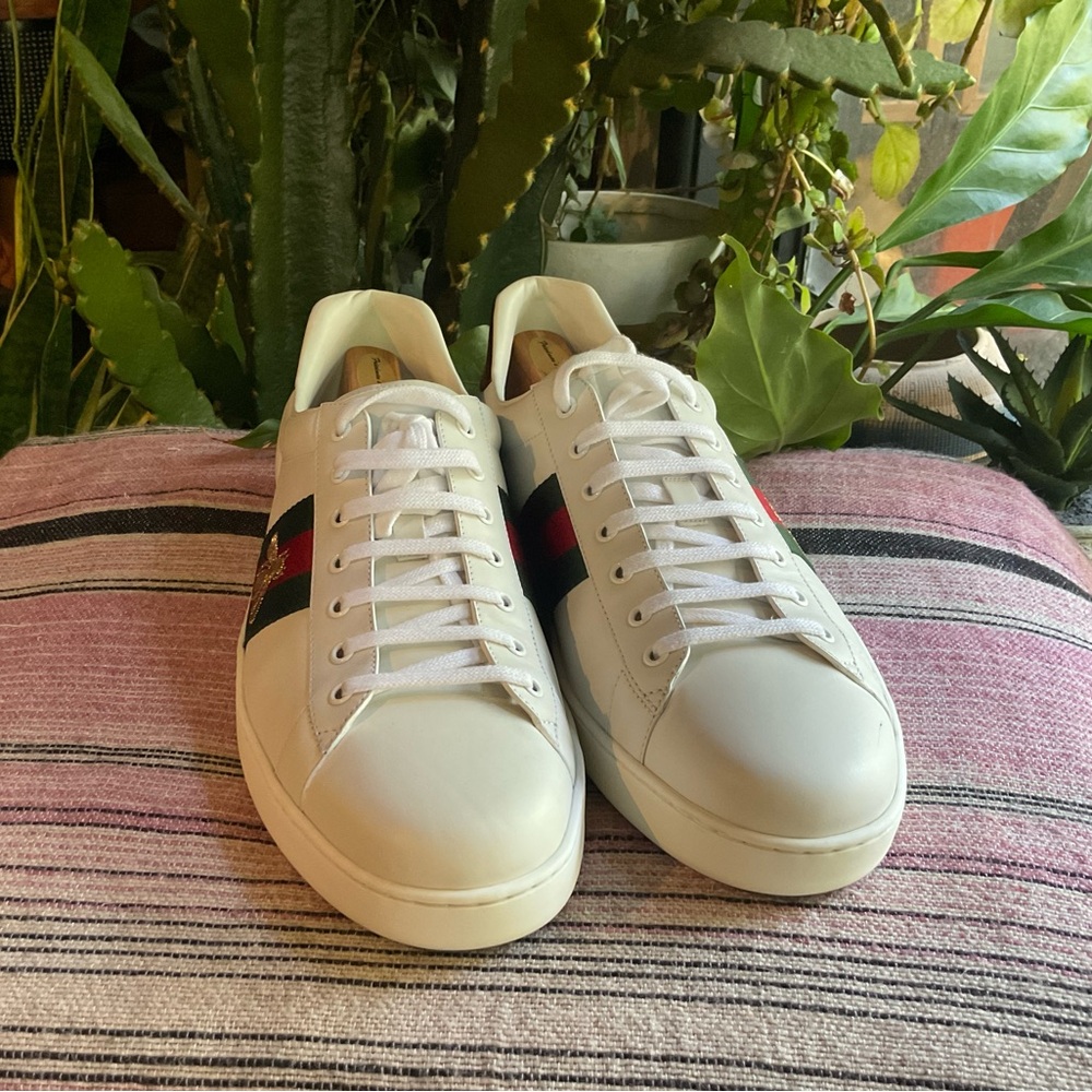 Gucci New Ace Embroidered Low-Top Sneakers Mens size 15 - Picture 4 of 12